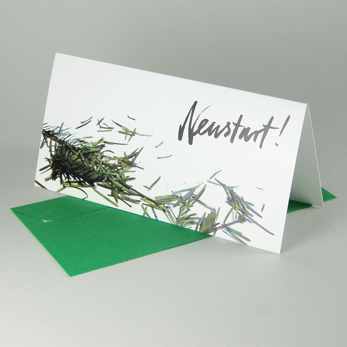 Neustart! originelle Neujahrskarten mit Kehricht und farbigen Umschlägen