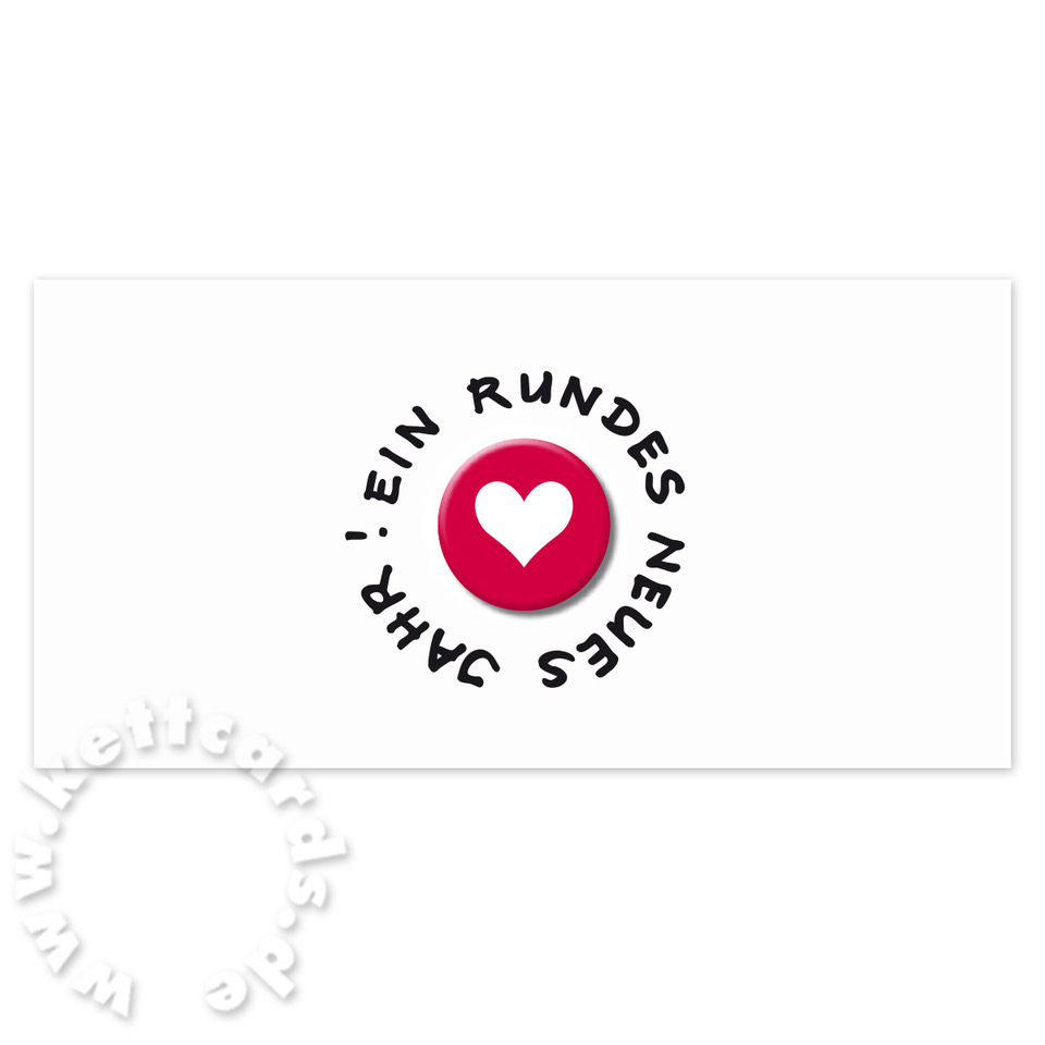 originelle Neujahrskarten mit Button