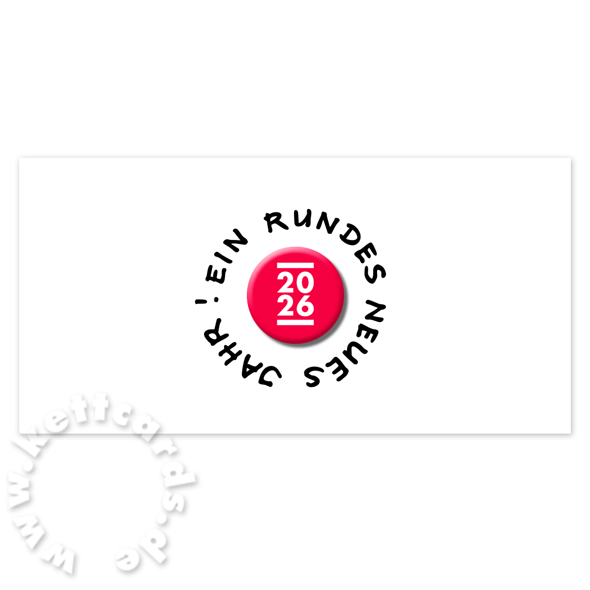 originelle Neujahrskarten mit Button mit Jahreszahl