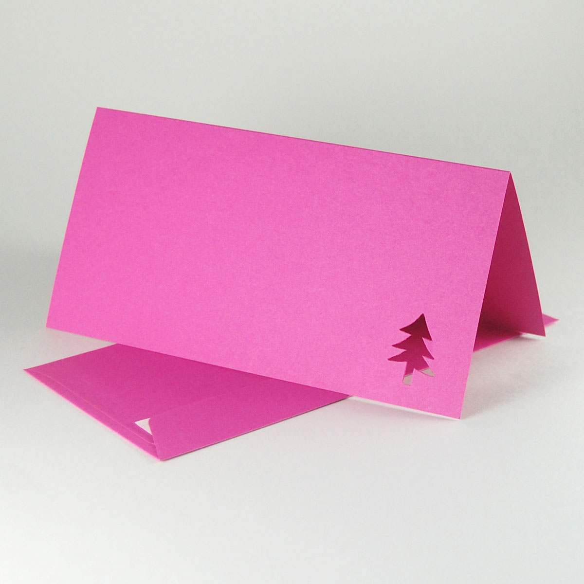 pinke Weihnachtskarte mit pinken Umschlägen