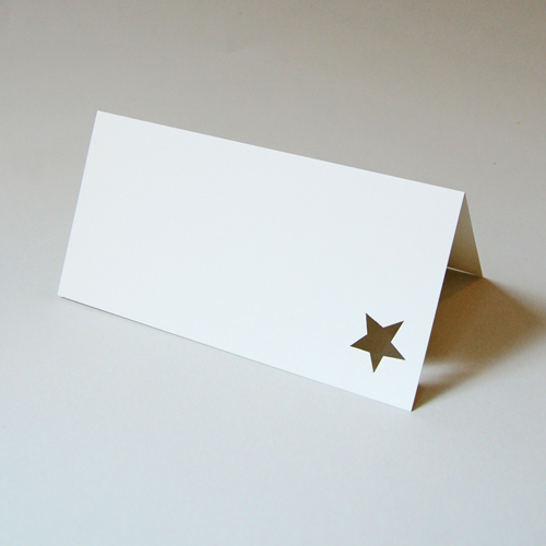 cremeweiße Weihnachtskarten mit ausgestanzten Stern, Doppelkarte