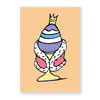 Ei mit Krone und Hermelinumhang, Cartoon-Osterkarten