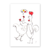 verliebtes Huhn, witzige gezeichnete Osterkarten