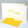 Glückstag / Glückwunsch zum Geburtstag, Design-Grußkarten mit orangem Druck