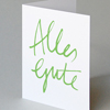 Alles Gute, grün gedruckte Glückwunschkarten auf weißem Recyclingkarton
