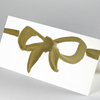 originelle Karten für Gutscheine und Geschenke: bronzegoldene Schleife