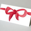 originelle Karten für Gutscheine und Geschenke: rote Schleife