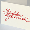 Herzlichen Glückwunsch! Recycling-Glückwunschkarten mit roter Kalligrafie