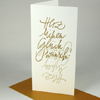 Recycling-Glückwunschkarten mit goldenem Handlettering / Kalligrafie