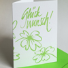 Glückwunsch! grün gedruckte Recycling-Glückwunschkarten mit Glücksklee