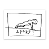 Sport (Liegestützen) Grußkarten mit Strichzeichnung