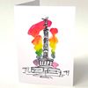 Viktoria auf der Siegessäule mit einem Regenbogen, Berliner Monumente, Karten für Weihnachten und andere Gelegenheiten
