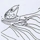 Fisch an der Wasseroberfläche, Cartoon