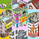 Online-Spiel Gründe ein Hotel, Infografik und E-Learning