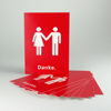 Danke-Sagen nach der Hochzeit, rote Postkarten