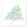 God Jul, kalligrafische Weihnachtskarte mit Schrift in Baumform