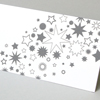 graue Sterne, weiße Weihnachtskarten mit farblosem Relieflack