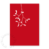 rote Weihnachtskarten mit Mispelzweig