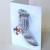 Weihnachtskarten mit löchriger Socke: Sparstrumpf