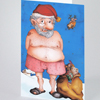 witzige Weihnachtskarten mit Weihnachtsmann in Unterhose