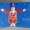 quadratische Pop-Up-Weihnachtskarten: Weihnachtsmann