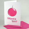 Weihnachtskarten mit pinker Christbaumkugel