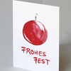 Weihnachtskarten mit roter Christbaumkugel