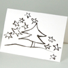 Weihnachtskarten mit Baum und Nachthimmel