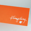 Klingeling, orange Weihnachtskarten aus Altpapier